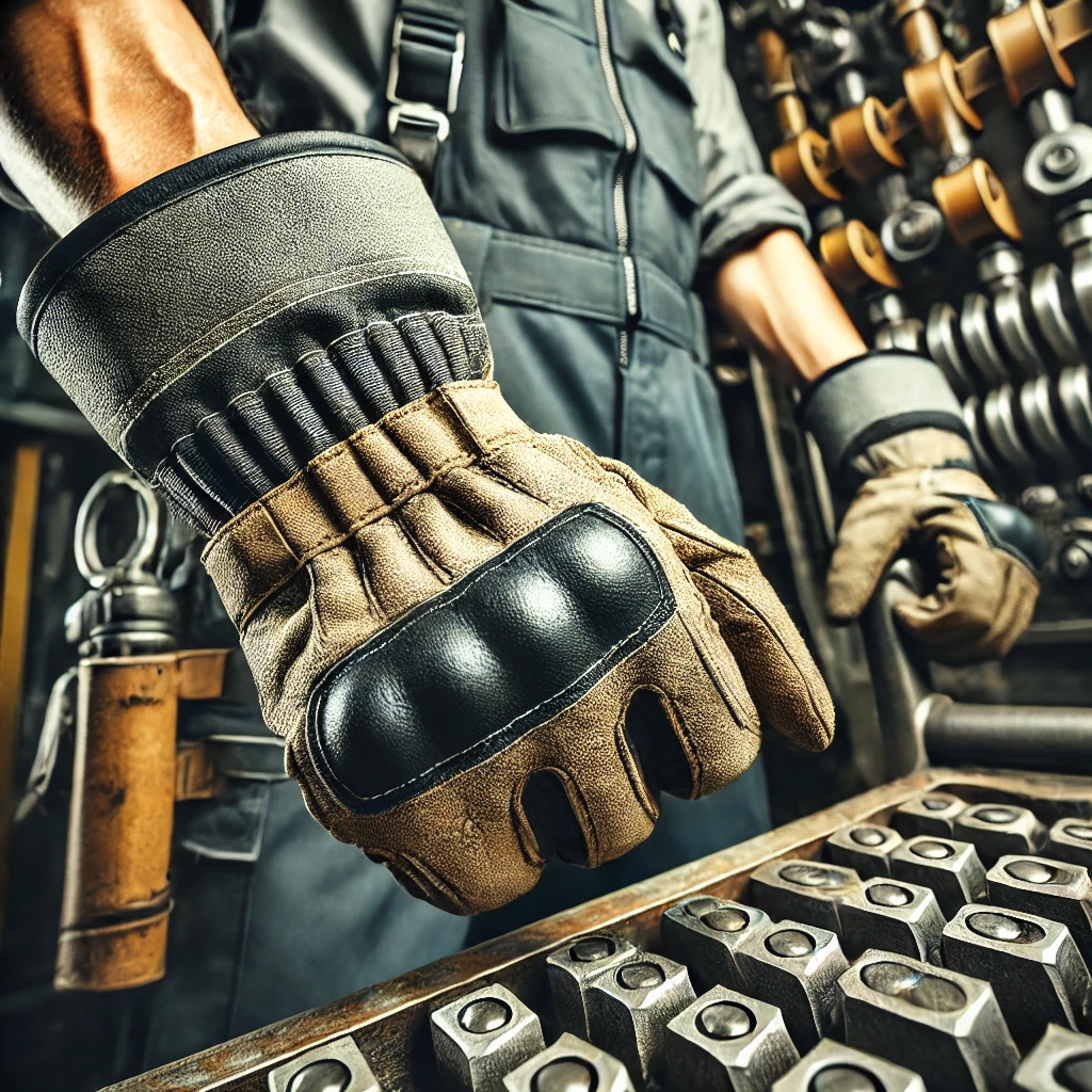 Worker Wearing Gloves